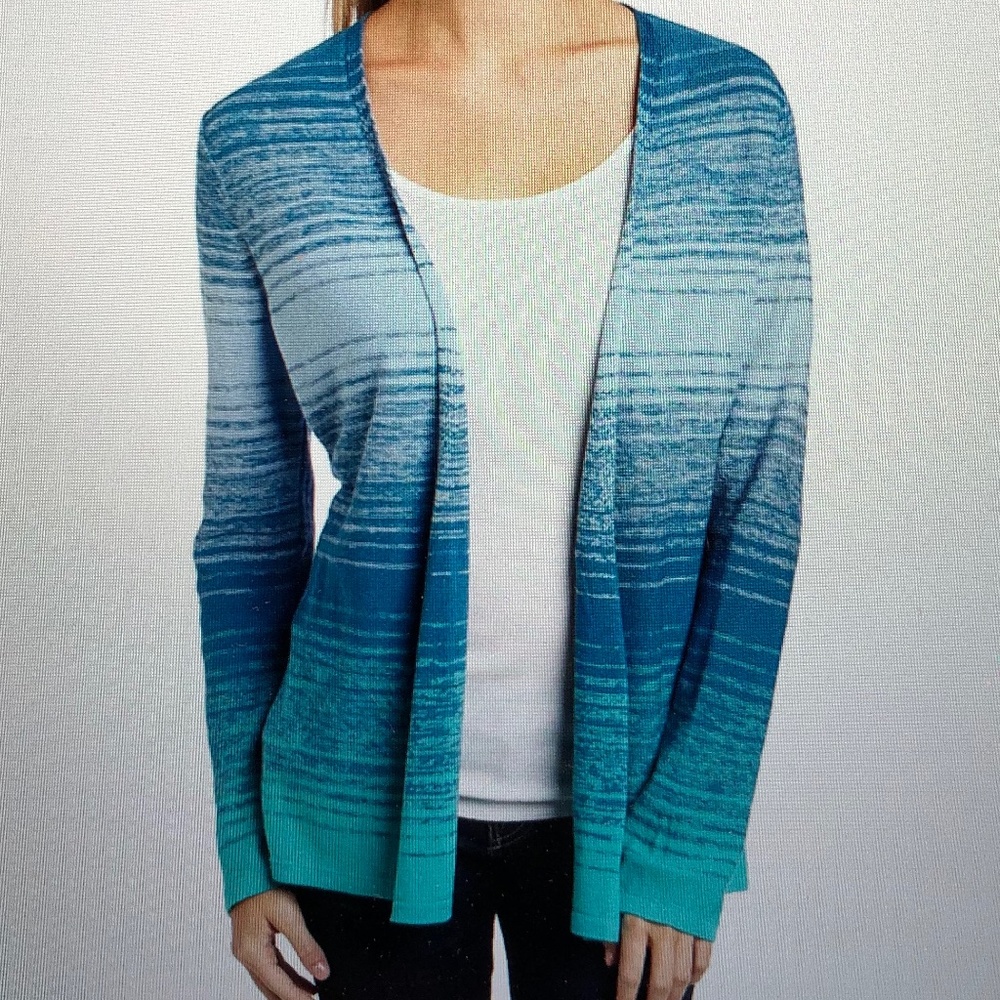 Pendleton women's open front blue/green cardigan sweater